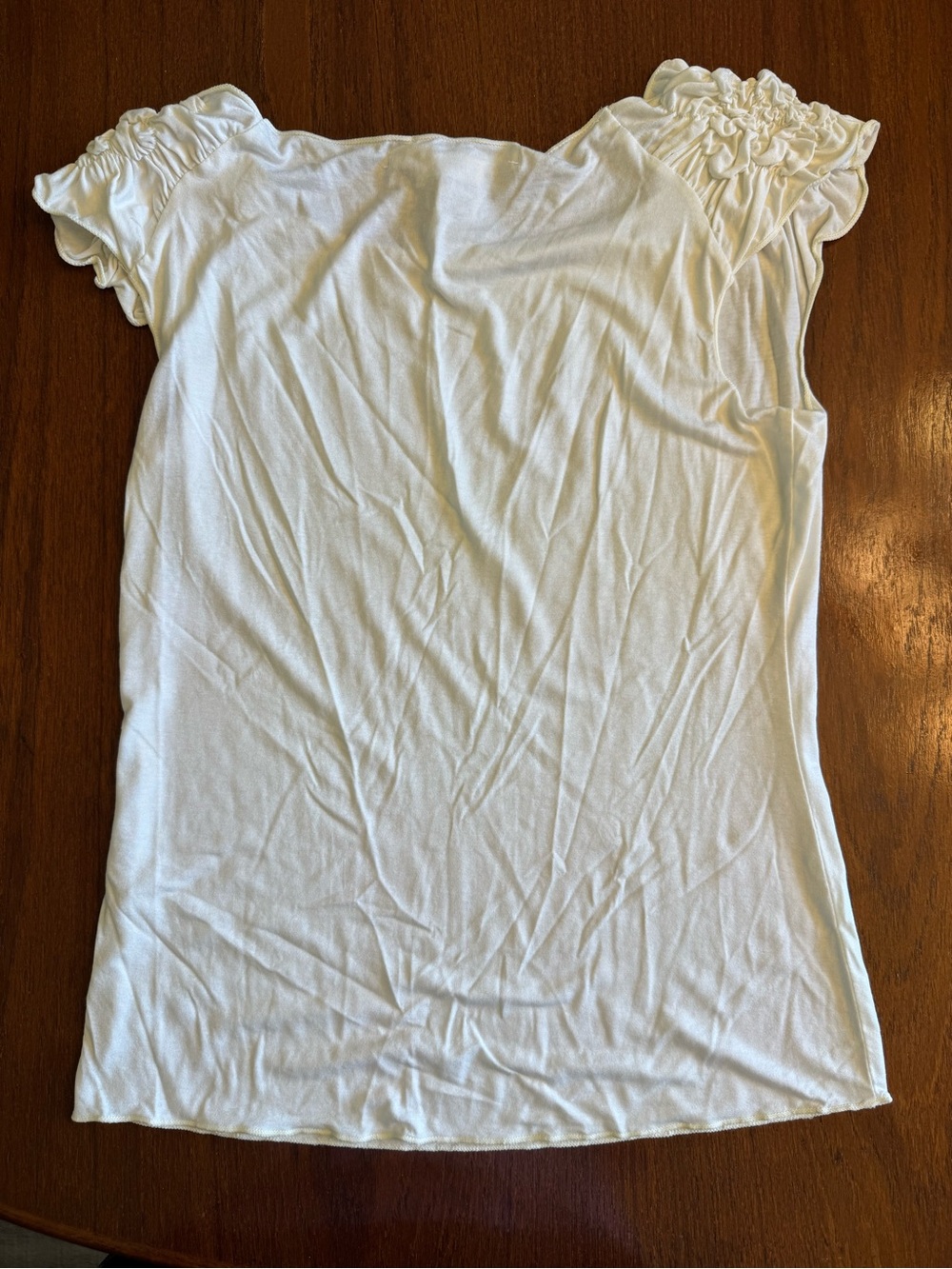 Max Studio Ivory Short-Sleeve Ruffle Shoulder Top - Picture 5 of 6